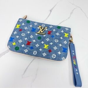 Louis Vuitton Denim Monogram New Wave Zipped Pouch